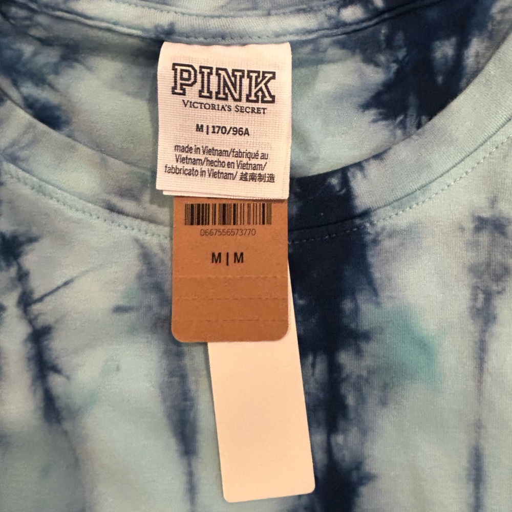 Victoria’s Secret PINK Blue Tie Dye Ruched Side Dress NWT Size M - Picture 3 of 7